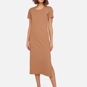 MATE the Label Dana Midi Dress w/ Slit, organic, sustainable - Sedona orange